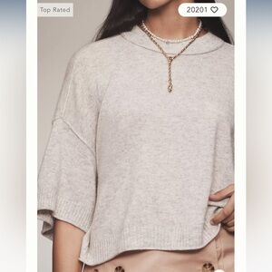 ANTHROPOLOGIE The Goldie Crew-Neck Cashmere Sweater NWT M